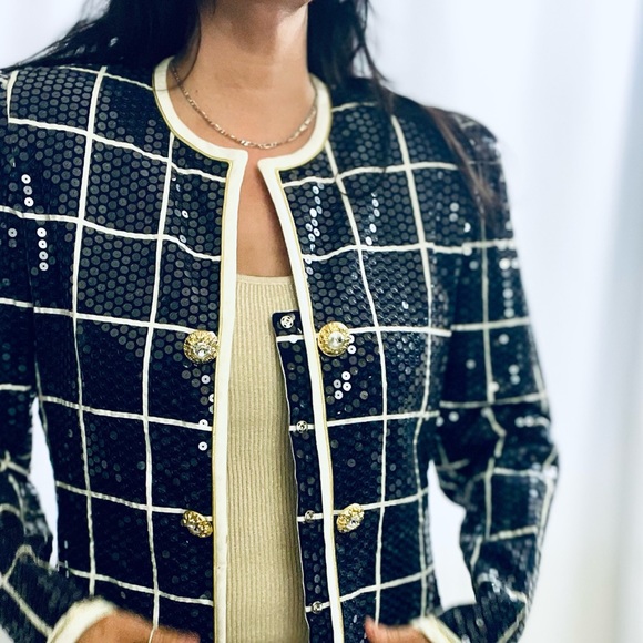 Vintage Karen Lawrence by Mathew Sequin Chanel Like Blazer - Picture 16 of 17